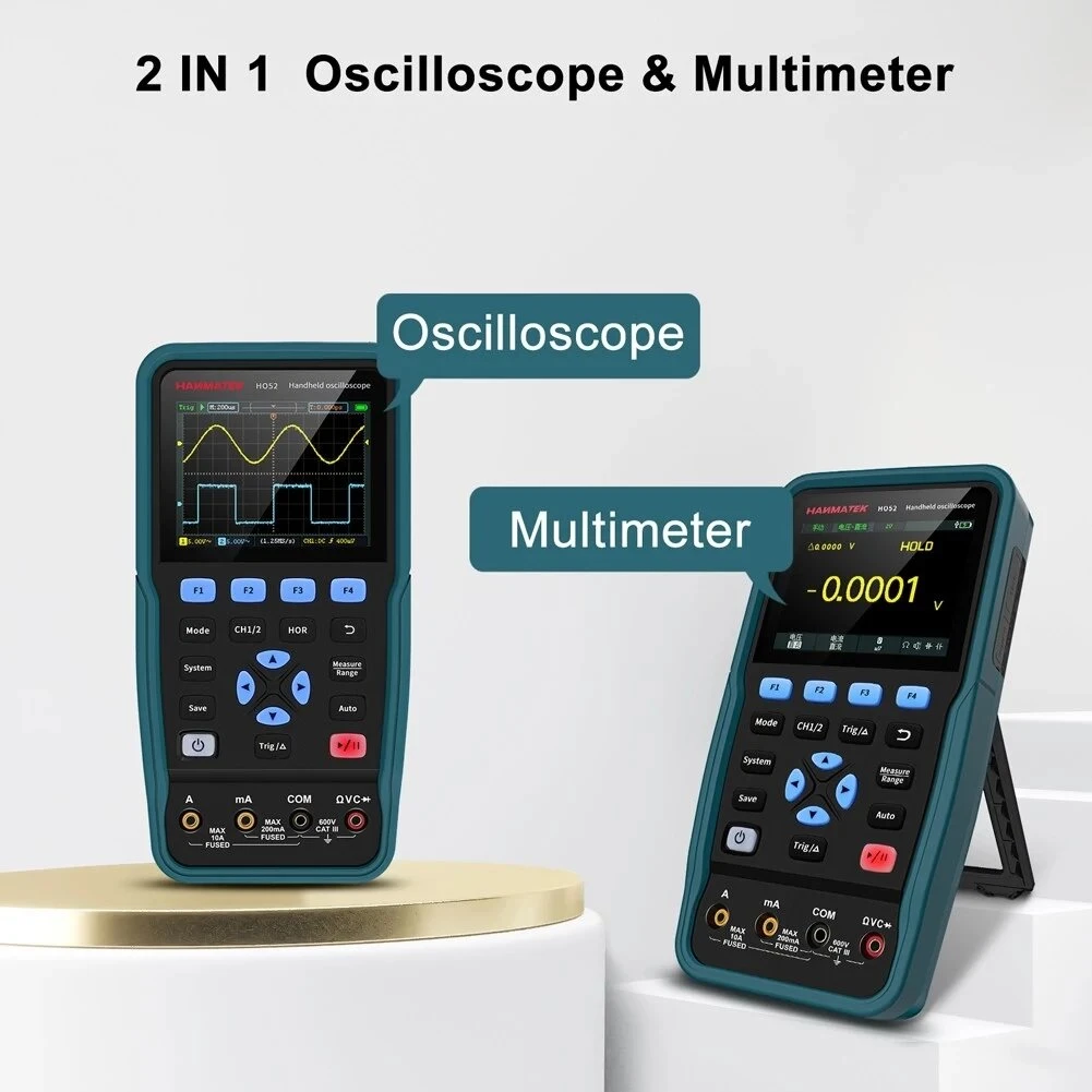 HANMATEK HO52 2-in-1 Digital Oscilloscope & Multimeter | 50MHz | 3.5 LCD - Image 3