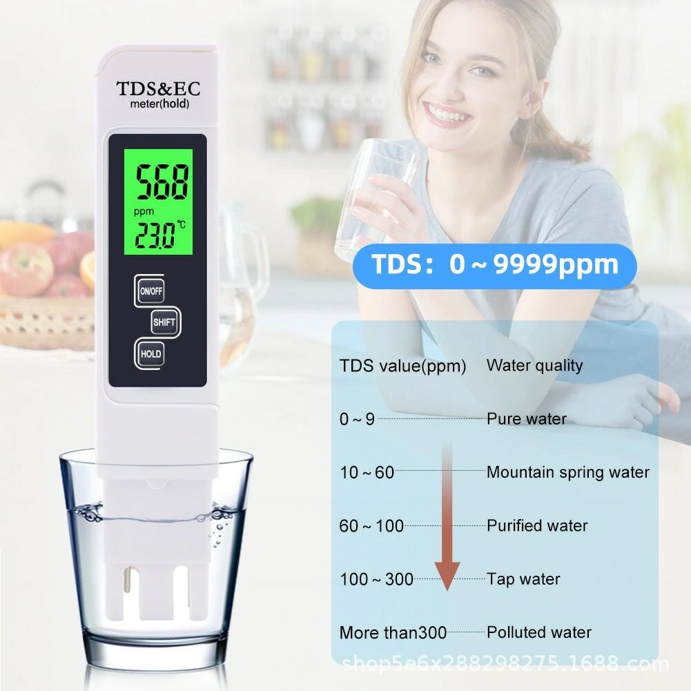 TDS Meter Digital Water Tester - 0-9990ppm High Accuracy | LCD PPM for Aquarium - Image 3