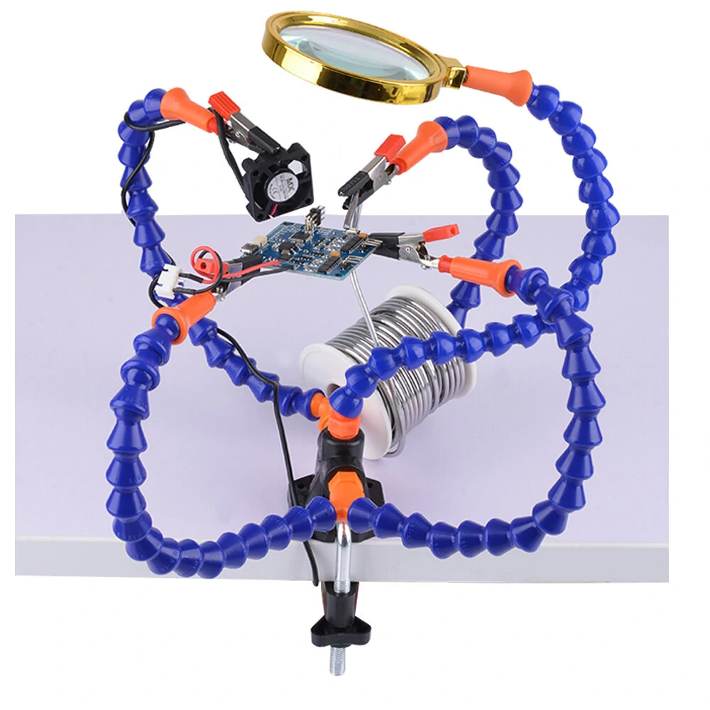Bench Vise Soldering Station with 5 Flexible Arms & Iron Holder | PCB Repair Tool - Image 2