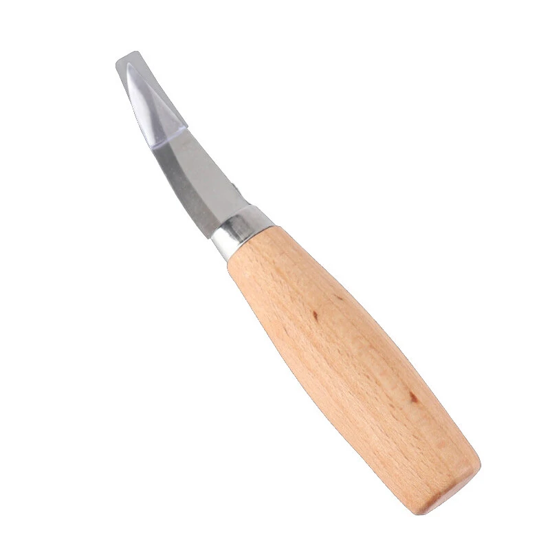 Stainless Steel Scimitar Carving Knife - Beech Wood Handle | Wood Cutter Design - Image 2