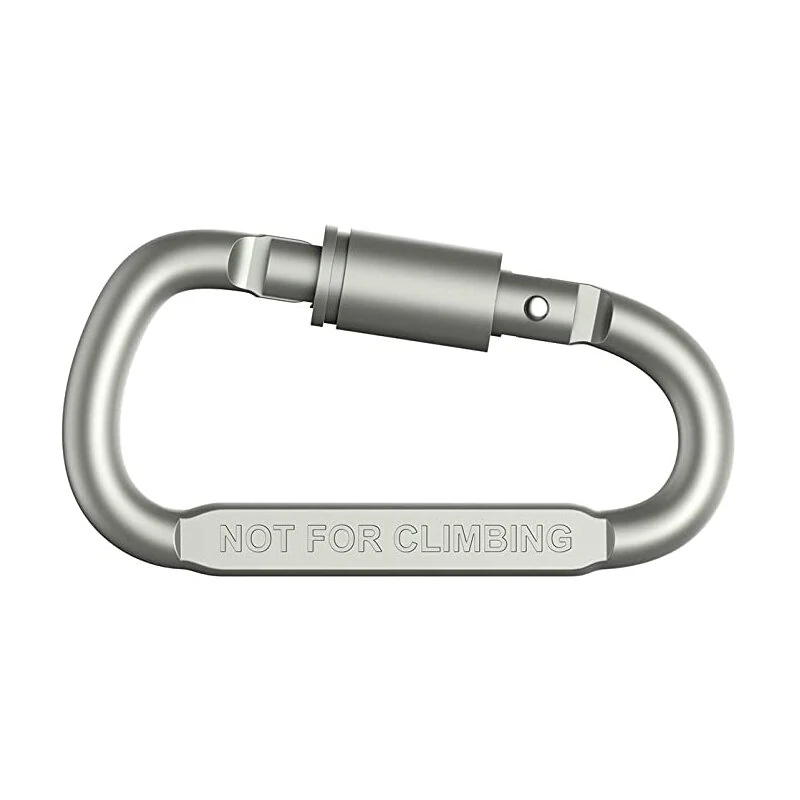 6PCS EDC Gadgets | 8cm Aluminum Alloy D-Carabiner with Lock | Backpack Hanging Buckle - Image 2