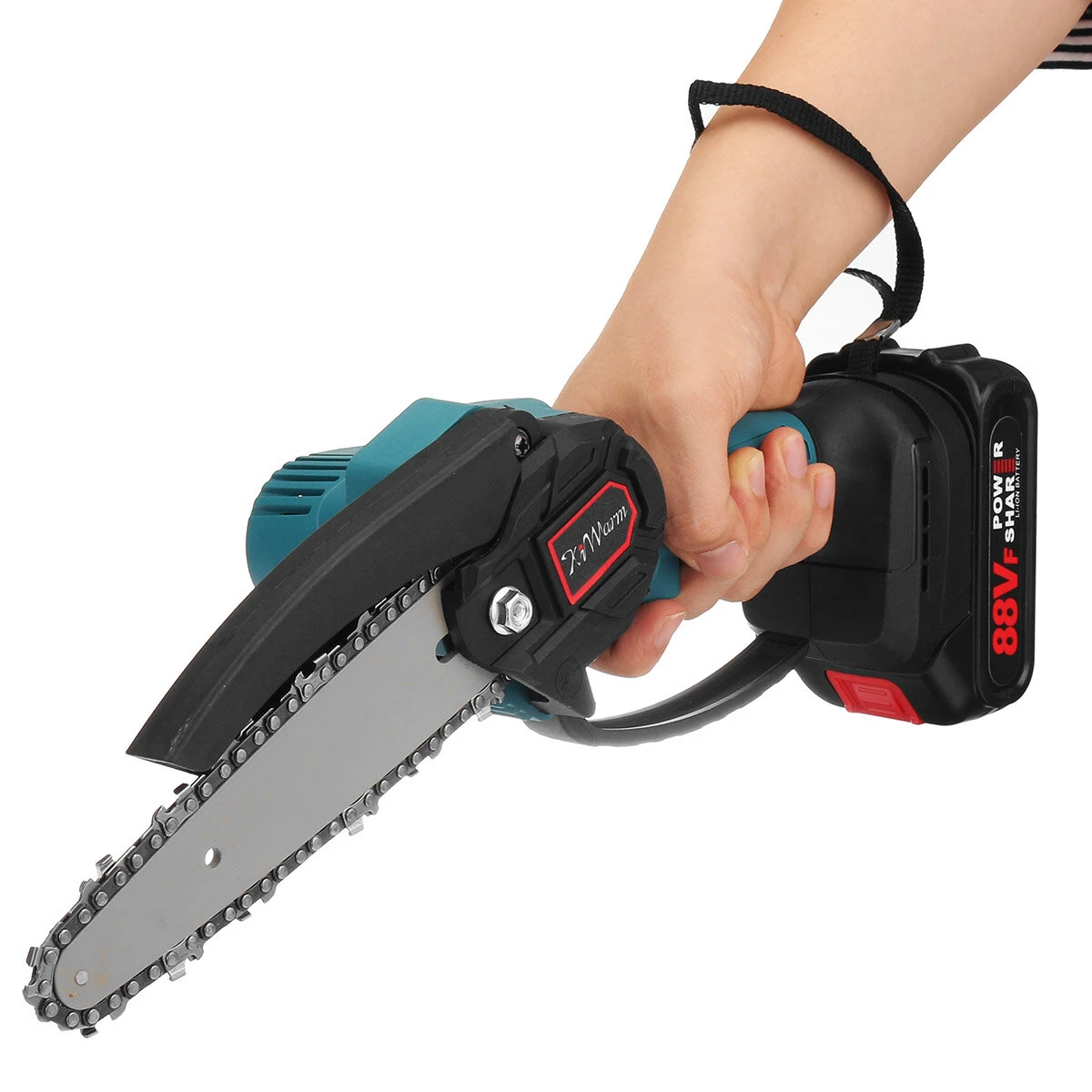 Kiwarm 88VF 6-Inch Rechargeable Chainsaw | One-Hand Cordless Cutter with Digital Display - Image 2