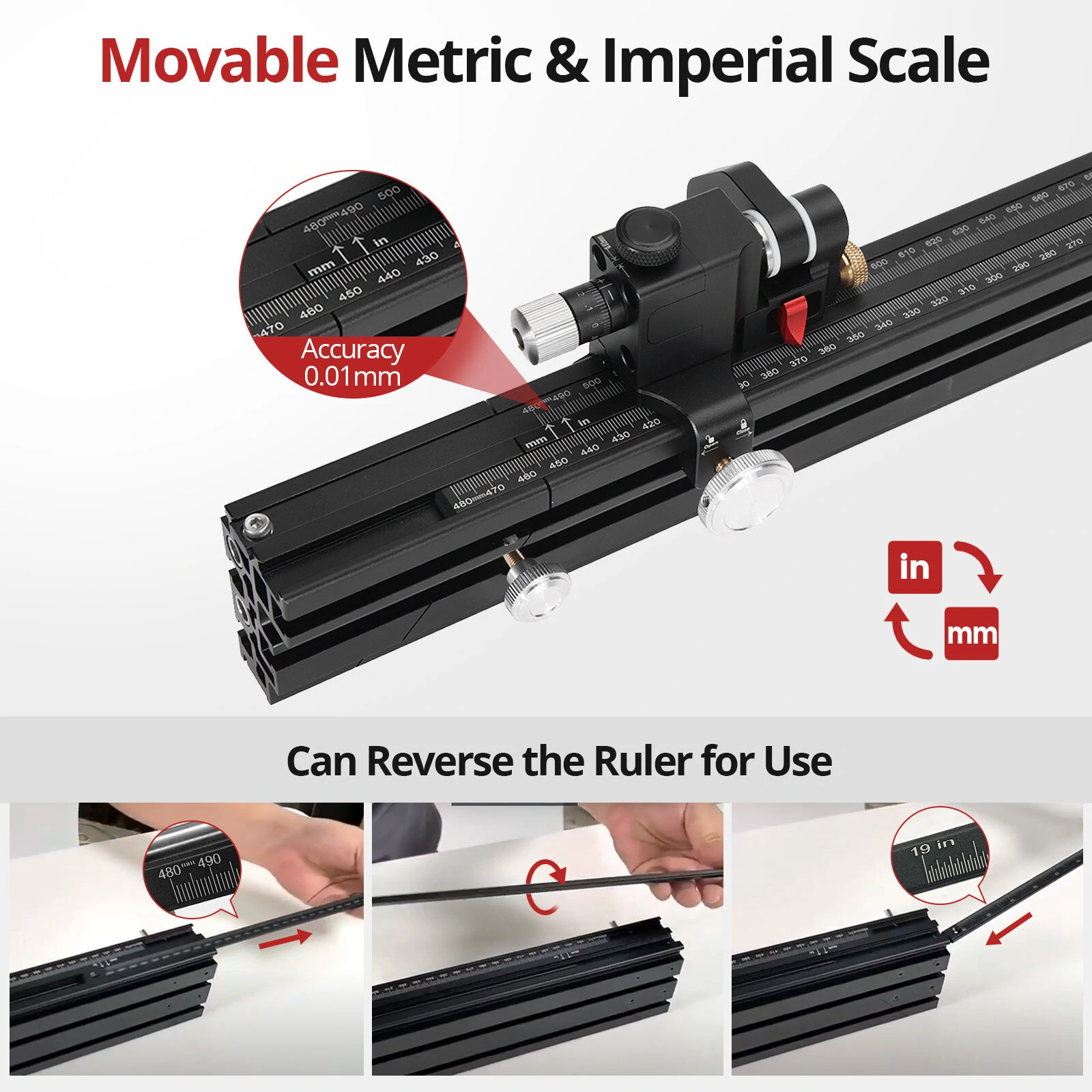 HONGDUI HD-KS22 Aluminum Miter Gauge Fence | Extended Support for Table Saw & Router Table - Image 5