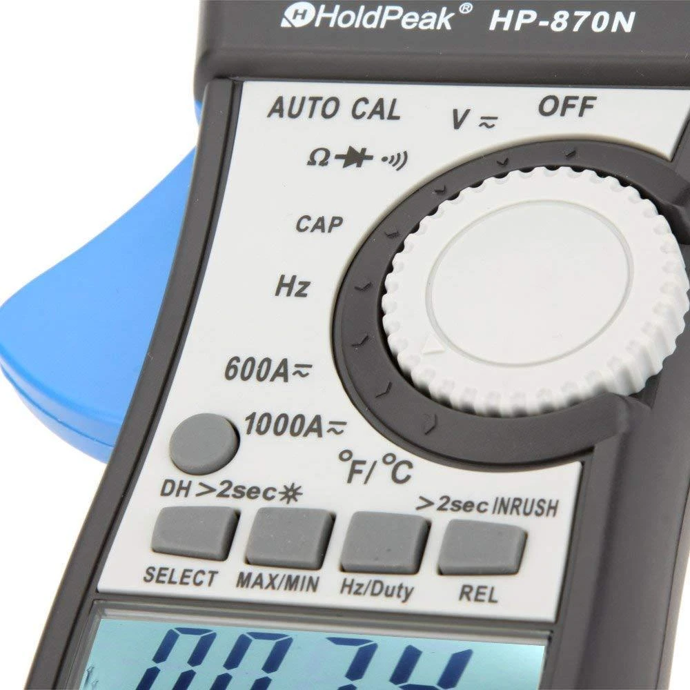 HoldPeak HP-870N Digital Clamp Meter - True RMS AC/DC Voltage Ampere Tester - Image 4