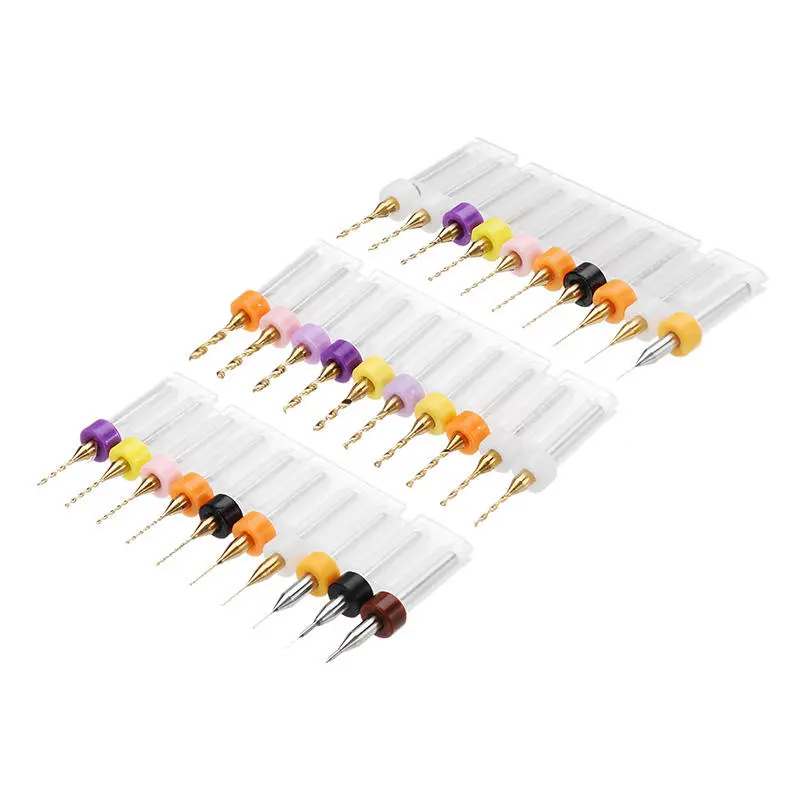 Drillpro 10pcs Titanium Coated Tungsten Carbide PCB Drill Bits Set | Micro Size - Image 2