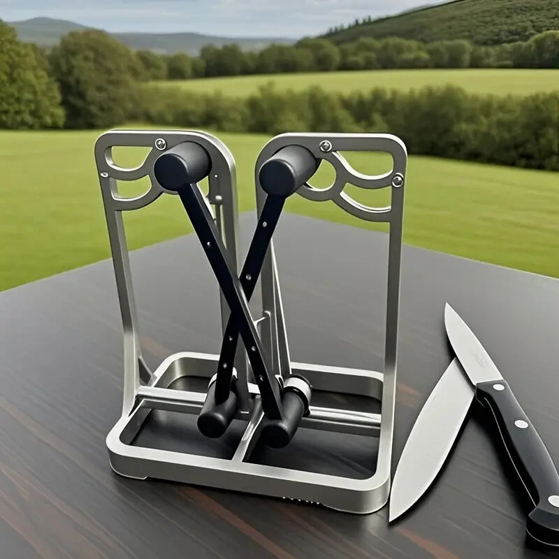 Professional Knife Sharpener - Stainless Steel Dual Slot - Fine Grit Sharpening Rod - Image 4