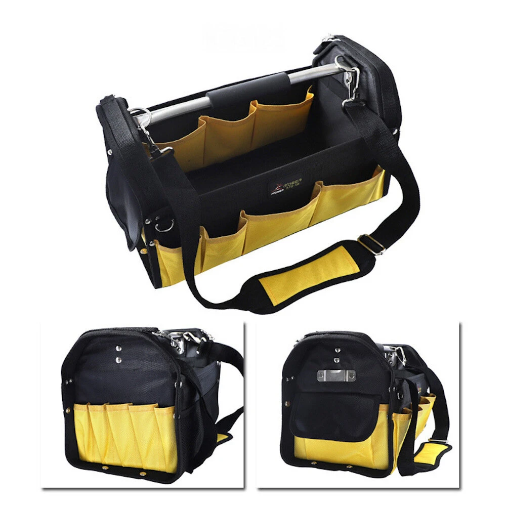Thickened Canvas Tool Bag | Large-Capacity Portable Electrician Repair Kit with Metal Handle - Image 3