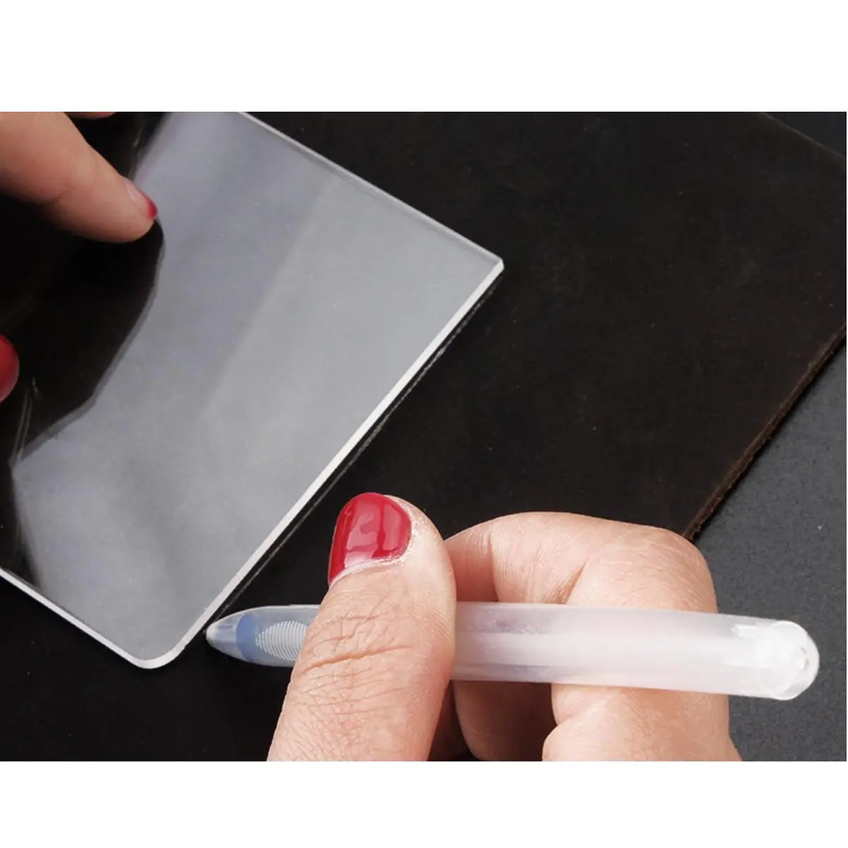 Acrylic Leather Craft Stencil Set - Handmade Tool for Long Wallet DIY - Image 4