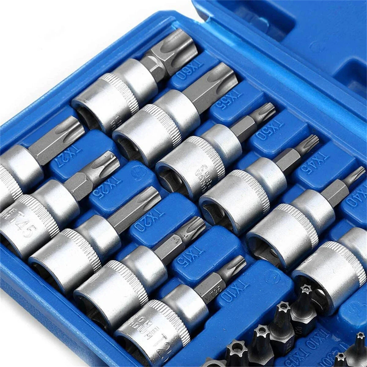 34PCS Torx & E-Torx Socket Set | 1/4 3/8 1/2 Drive | Chrome Vanadium Steel with Case - Image 5