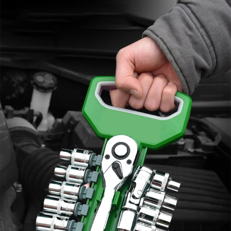 CRV 3/8 Ratchet Socket Wrench Set - 21 Piece Chrome Vanadium Steel - 6mm to 24mm - Image 5