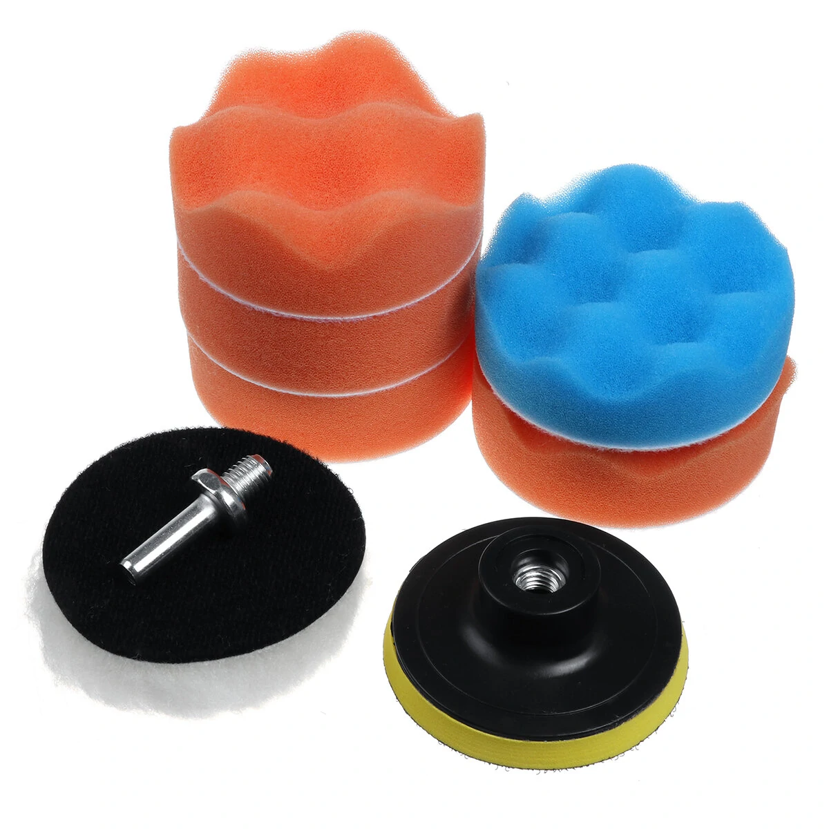 8pcs Car Polishing Buffing Pad Set - 3 to 7 Inch with Drill Adapter | Hand Buffer - Image 2