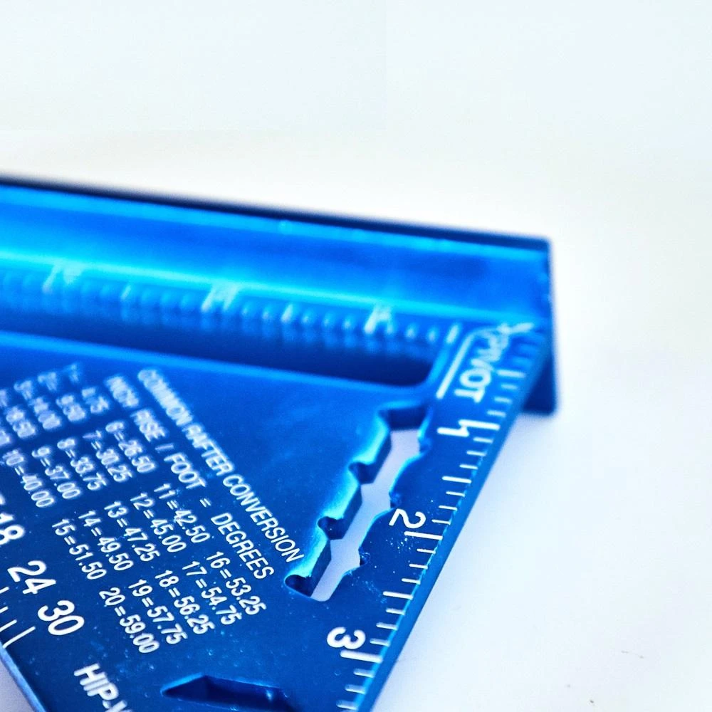 Swanson Tool Co 7 Blue Aluminum Metric Triangle Ruler - Angle Protractor - Image 4