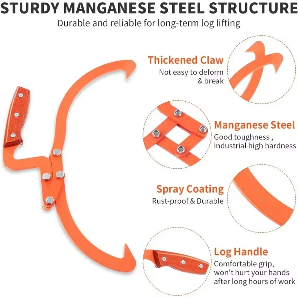 Heavy Duty Stainless Steel Log Lifting Tongs | 330 lbs Capacity | 8/13/20inch - Image 3