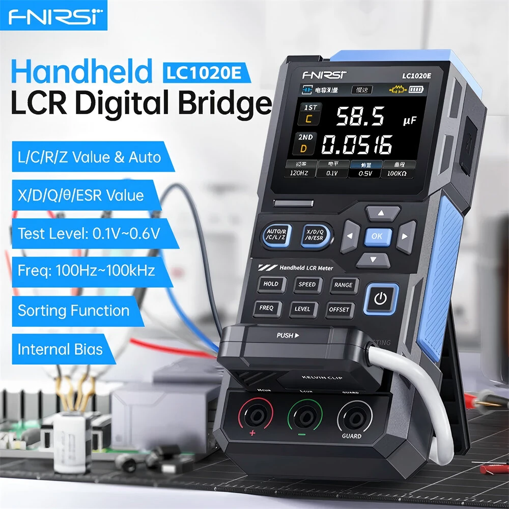 FNIRSI LC1020E LCR Tester | 100Hz-100kHz | Capacitance, Resistance, Inductance | USB-C - Image 2