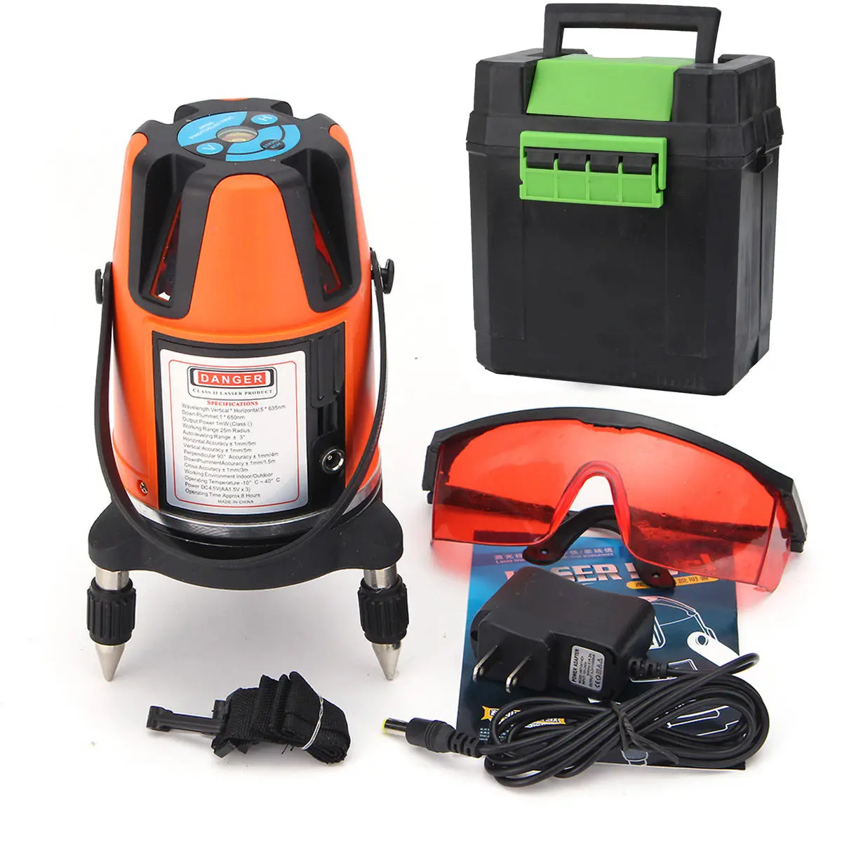 Orange Self Leveling Laser Level - 5 Lines 6 Points | 4V1H Automatic Alignment - Image 2
