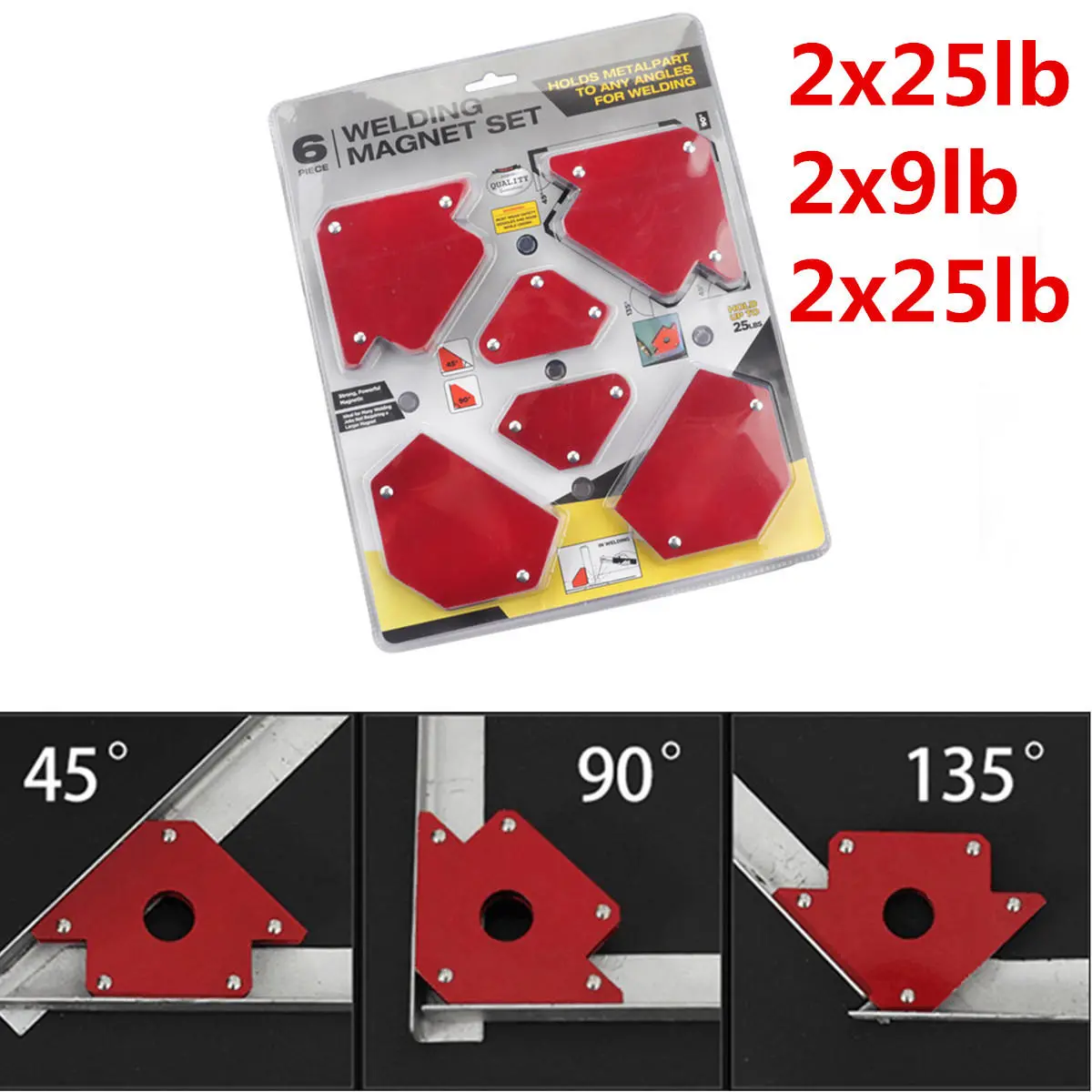 Magnetic Welding Locator Set - 6Pcs 25lb 50lb 75lb Multi Angle Tool - Image 2
