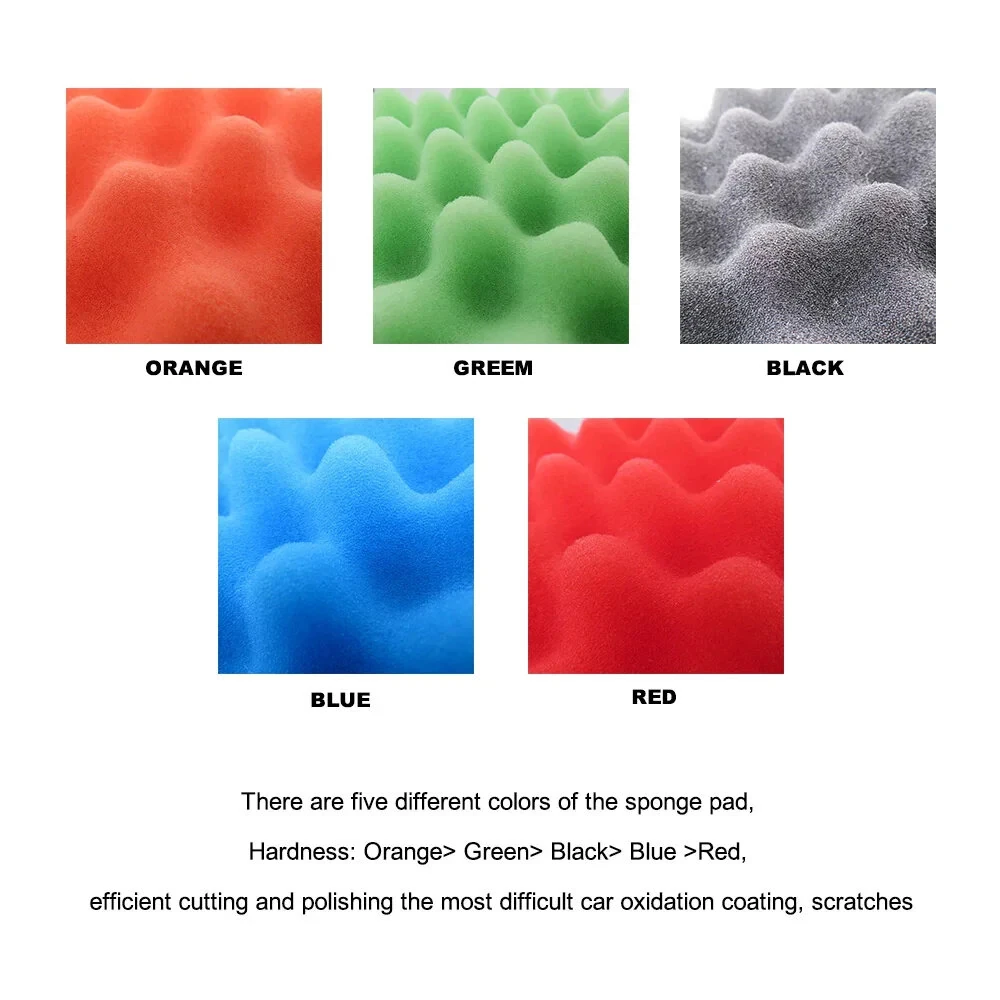 8pcs Car Polishing Pad Set - 3/5/7 Inch Buffing Kit with Drill Adapter for Waxing & Shining - Image 4
