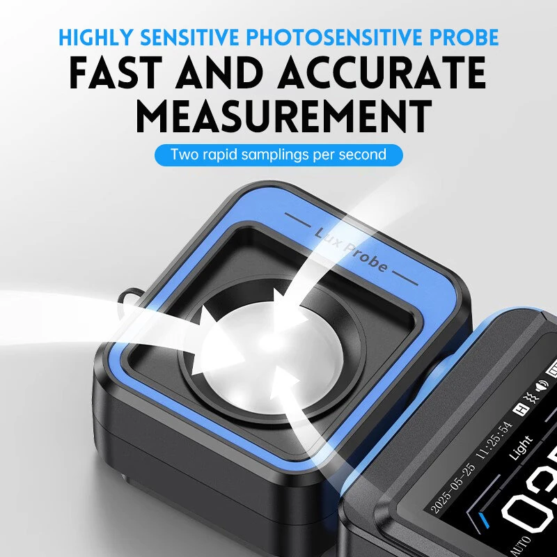FNIRSI FPM-02 Lux Meter | 99990 LUX Range, Rotatable Probe & TFT Screen - Image 5