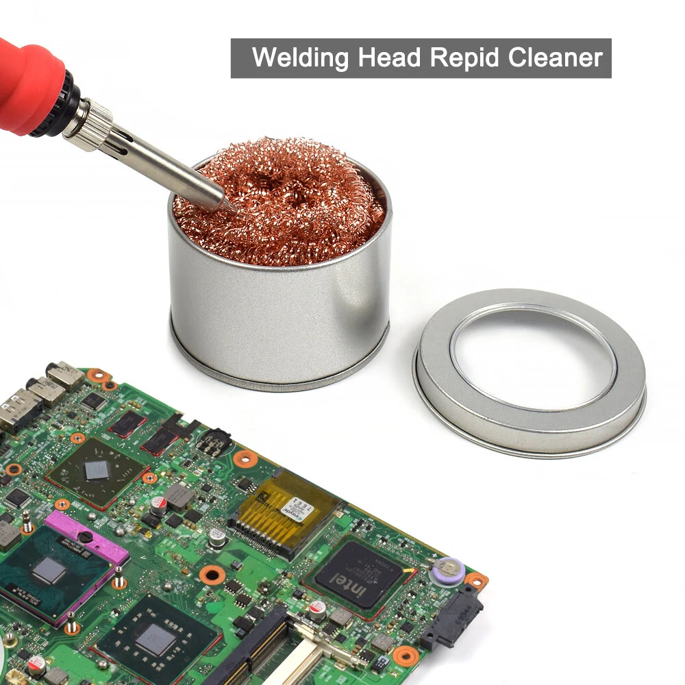 Newacalox Electric Soldering Iron Tip Cleaner with Stand | Steel Wire Cleaner & Repair Tool - Image 3