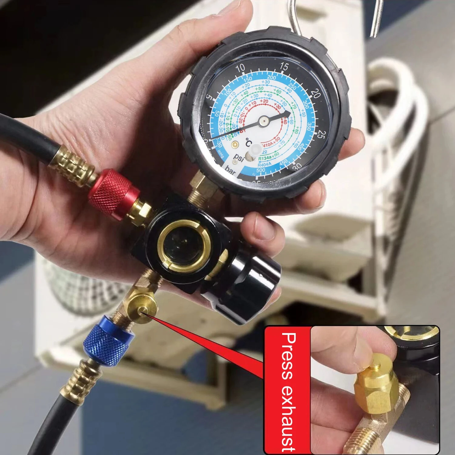 Freo R410a Diagnostic Manifold Gauge Set - High Pressure A/C Tool for R22/R134A/R410A - Image 4