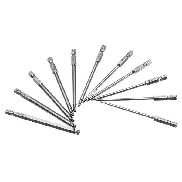 Broppe 11pcs T6-T40 Torx Screwdriver Bits - 1/4 Inch Hex Shank 100mm - Image 4