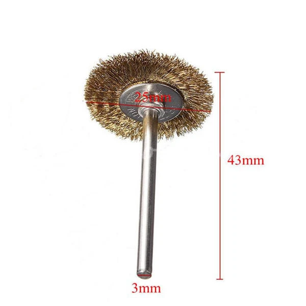 Brass Wire Wheel Brushes for Dremel - 10pcs 3mm Shank - Rotary Tool Brush Set - Image 5