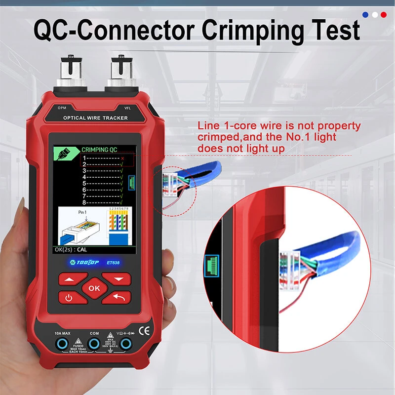 AV TOOLTOP ET636/ET638 Cable Tester & Multimeter | 3.2-Inch Color Screen | Rechargeable - Image 3