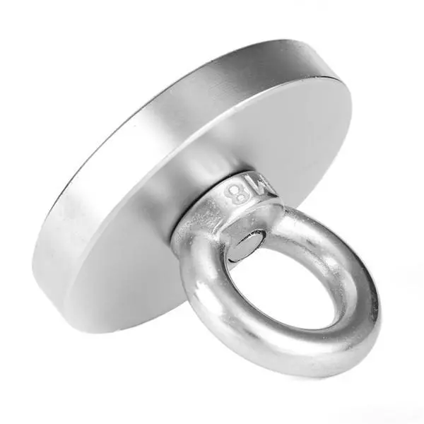 60mm Neodymium Recovery Magnet - 304 Stainless Steel Ring | Strong Pull Magnet - Image 3