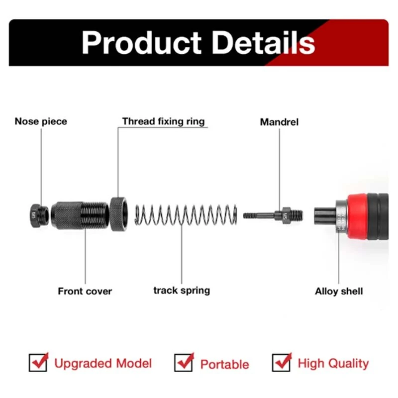 3/8 Rivet Nut Drill Adapter Kit - Professional Nut Gun Tool with Rubber Coating - Image 5