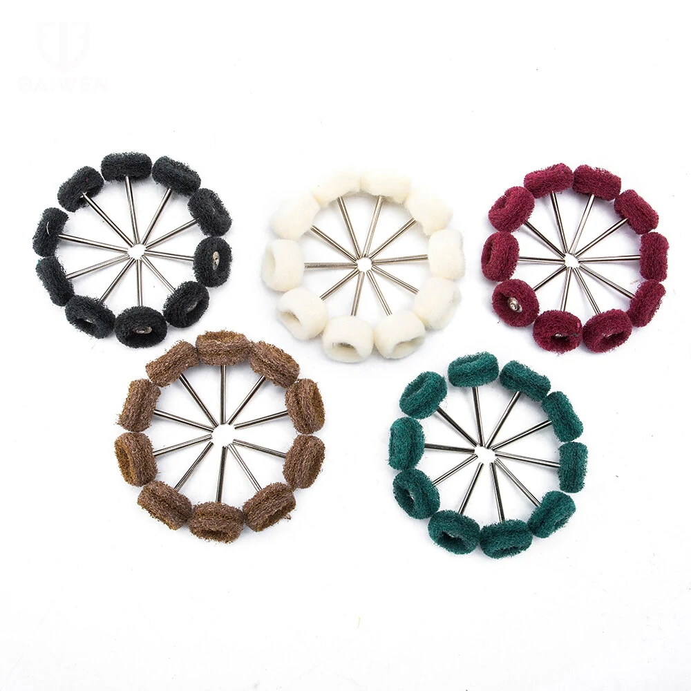 60Pcs Mini Brush Scouring Pads | Nylon Fiber Grinding & Polishing Wheels for Sanding - Image 2