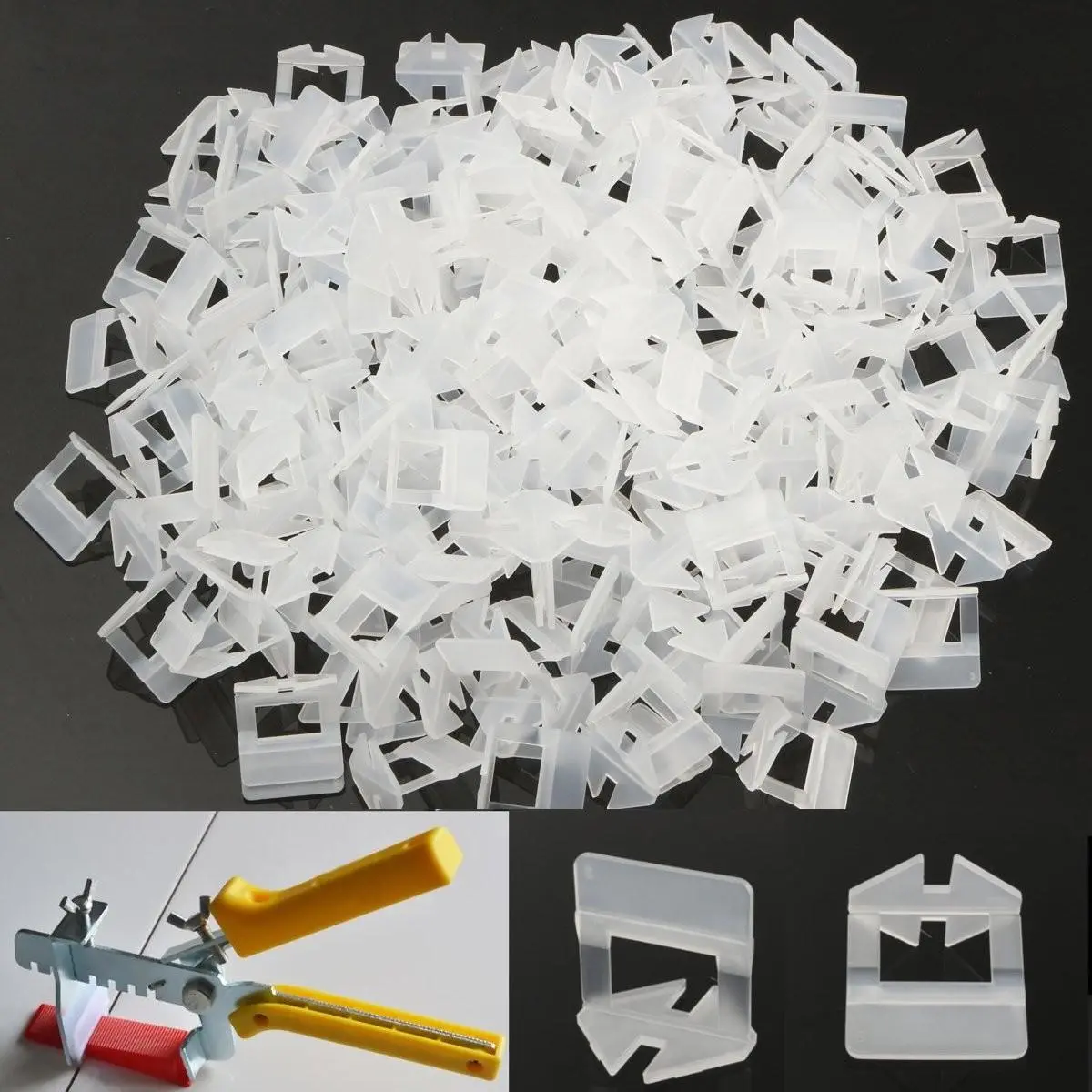 White Ceramic Tile Spacers - 200Pcs 1mm Plastic Tiling Clips | Accessibility Kit - Image 2