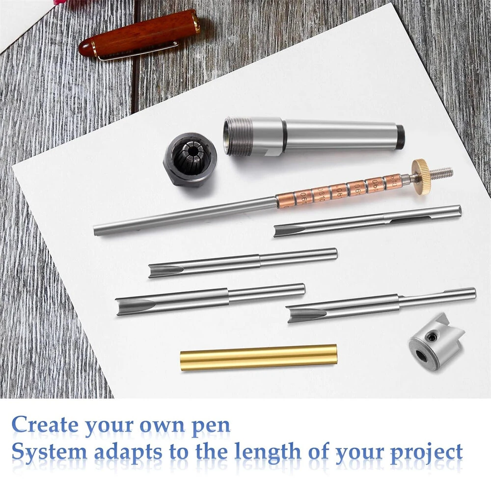 Woodworking Pen Mandrel Saver Kit | #2 Morse Taper with 7mm Drill Bit & Cutter Head - Image 5