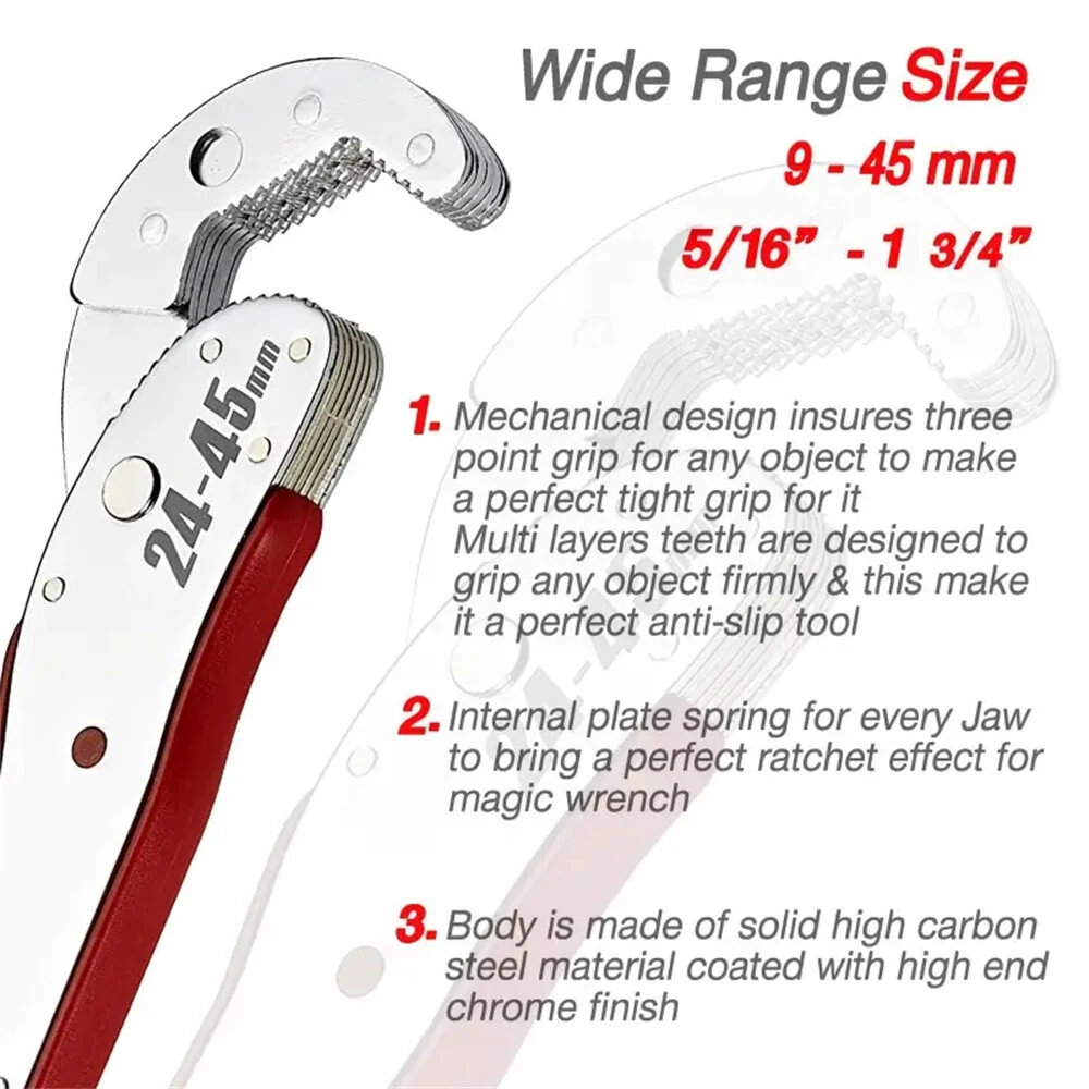 Magic Universal Wrench - Adjustable Dual Open Steel Pliers | Ergonomic Grip - Image 3