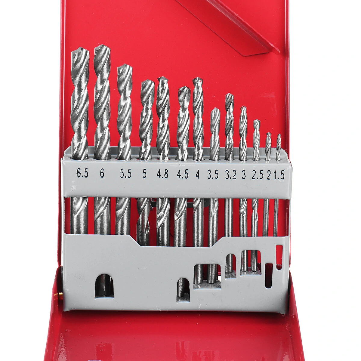 HSS Straight Shank Twist Drill Bit Set - 13PCS Fully Ground with Metal Case - Image 2