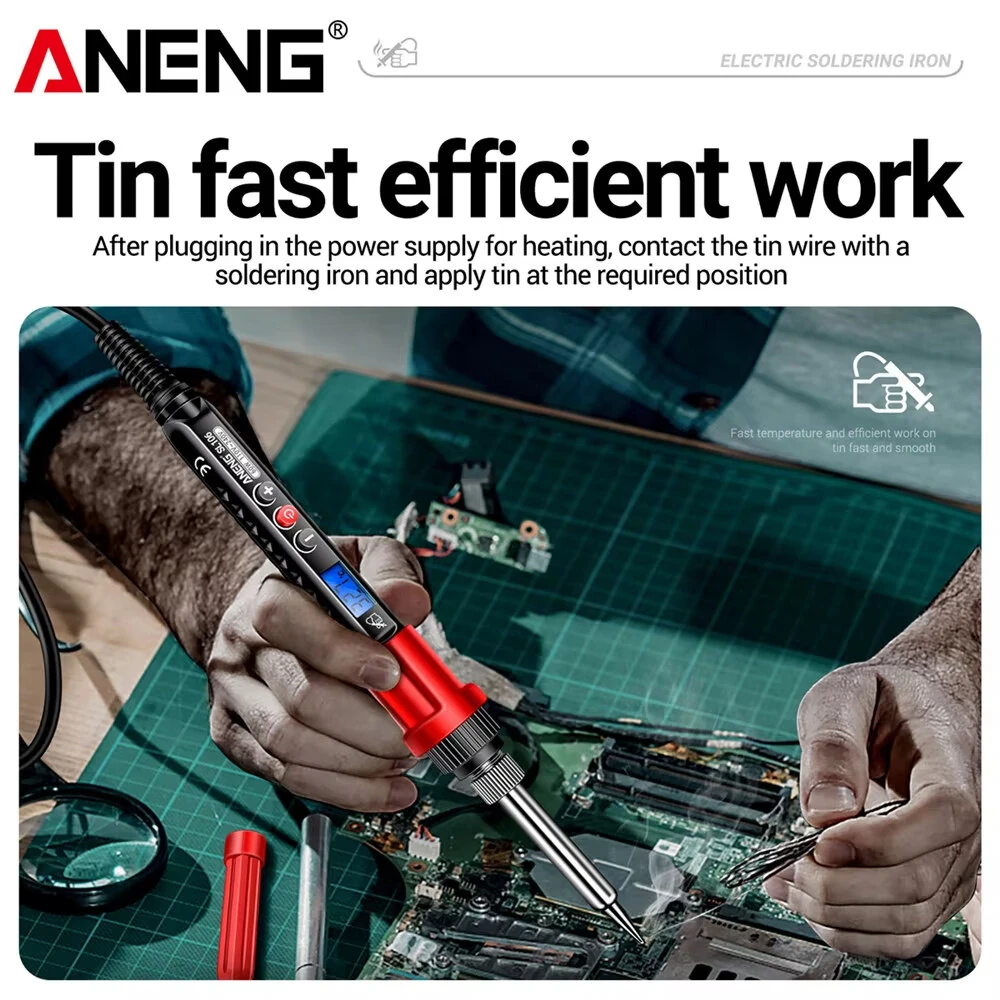 ANENG SL106 60W Digital Soldering Iron - Adjustable 180°-520°C | Ceramic Heater - Image 5