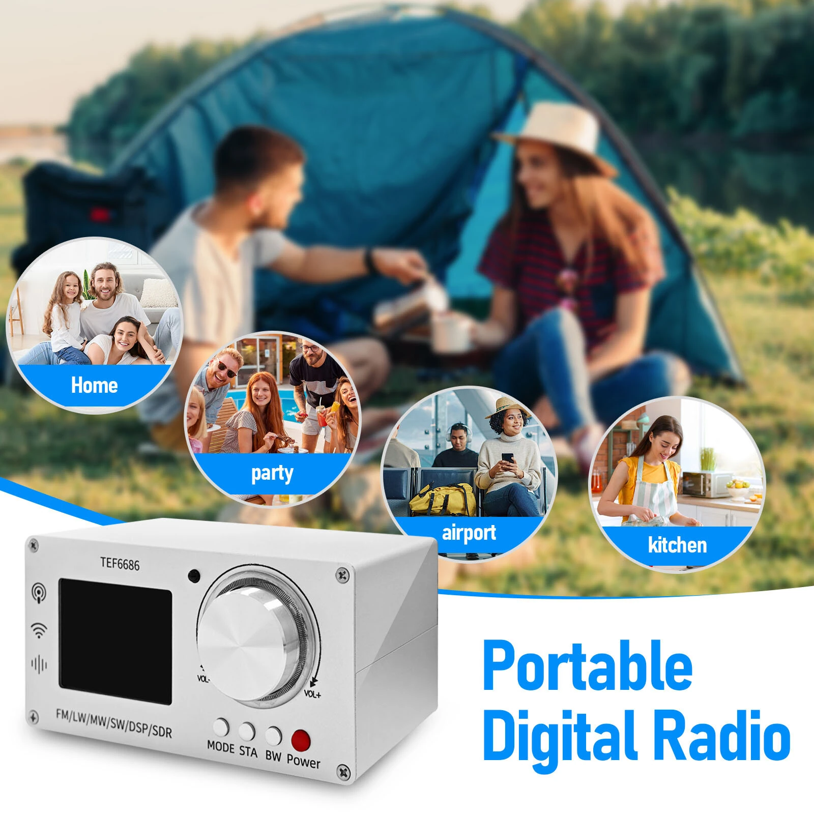 TEF6686 DSP Digital Radio Receiver - FM LW MW SW Full Band | Portable 2.8 Inch Screen - Image 2