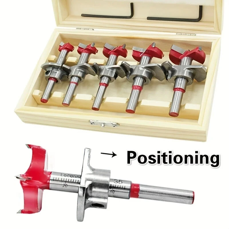 5PCS 15-35mm Hard Alloy Flat Wing Drill Bit Set | Adjustable Hinge Hole Expander - Image 2