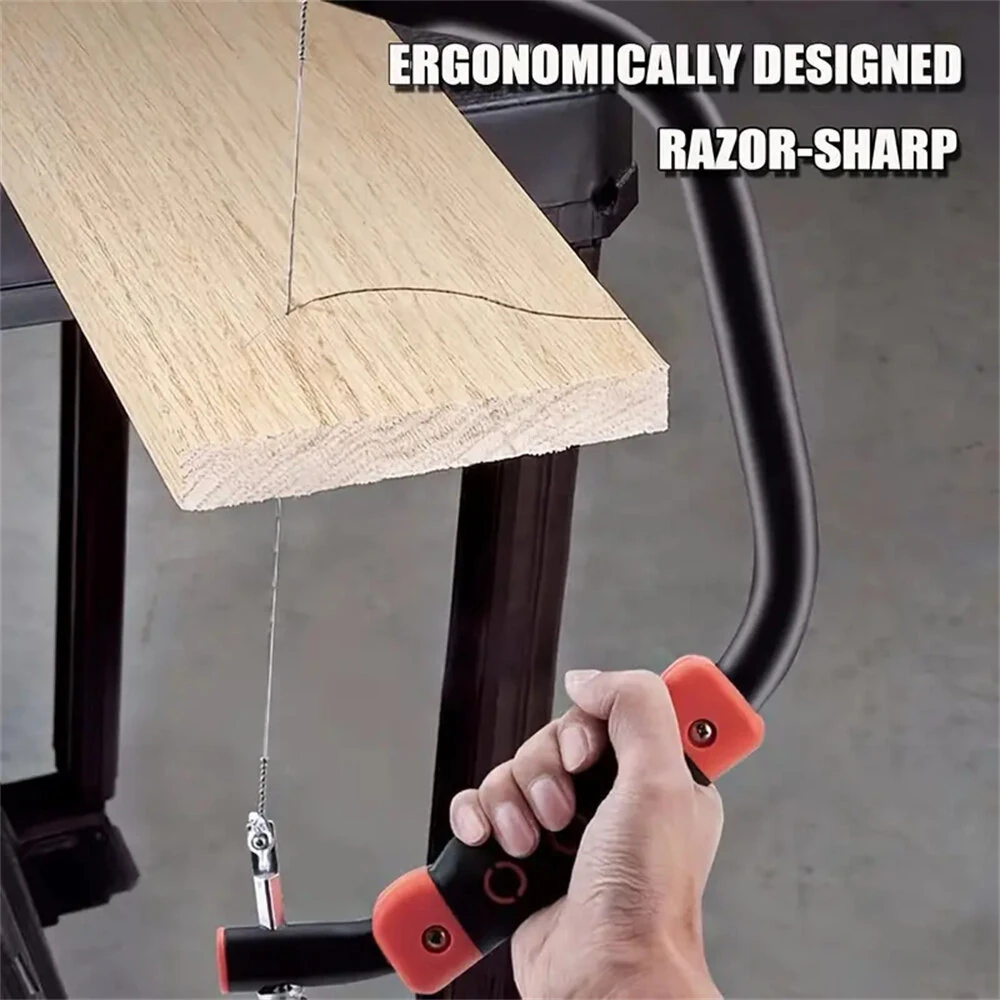 Coping Saw | 12-Inch Hand Saw with 10 Blades - 360° Cutting for Wood, Plastic, Metal - Image 2