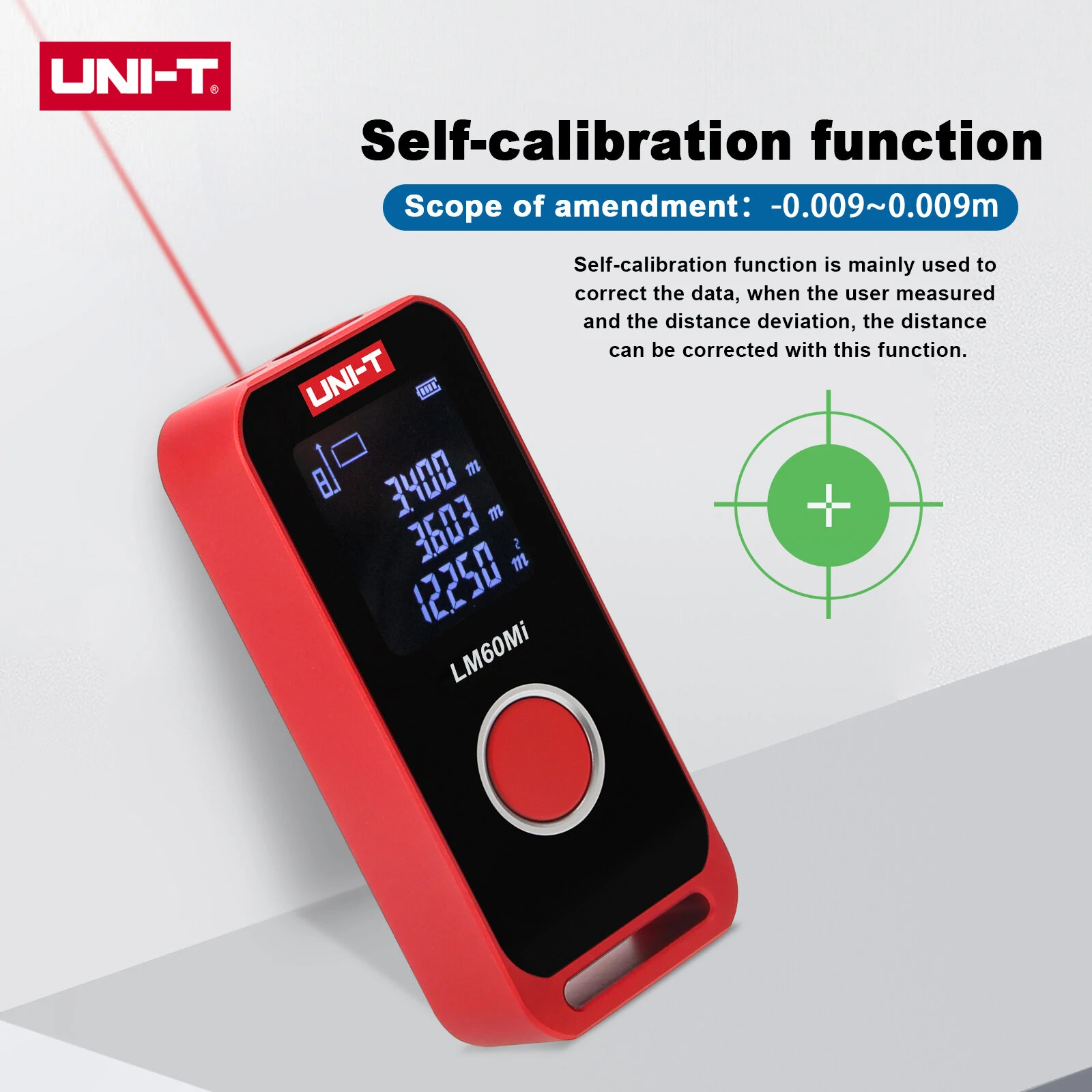 UNI-T LM40Mi Laser Distance Meter - 40m Range | Rechargeable Digital Ruler - Image 3