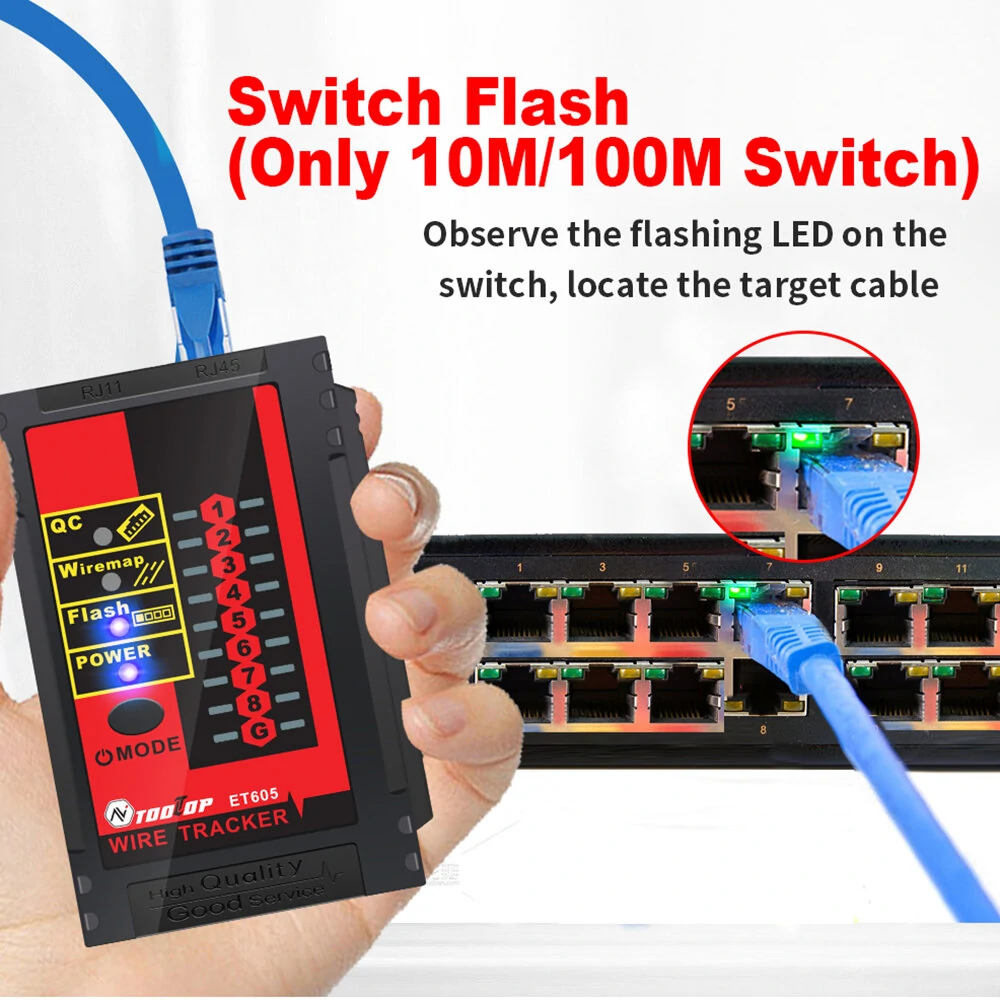 TOOLTOP ET605 LAN Network Cable Tester | POE & QC Port Check | Line Finder - Image 5