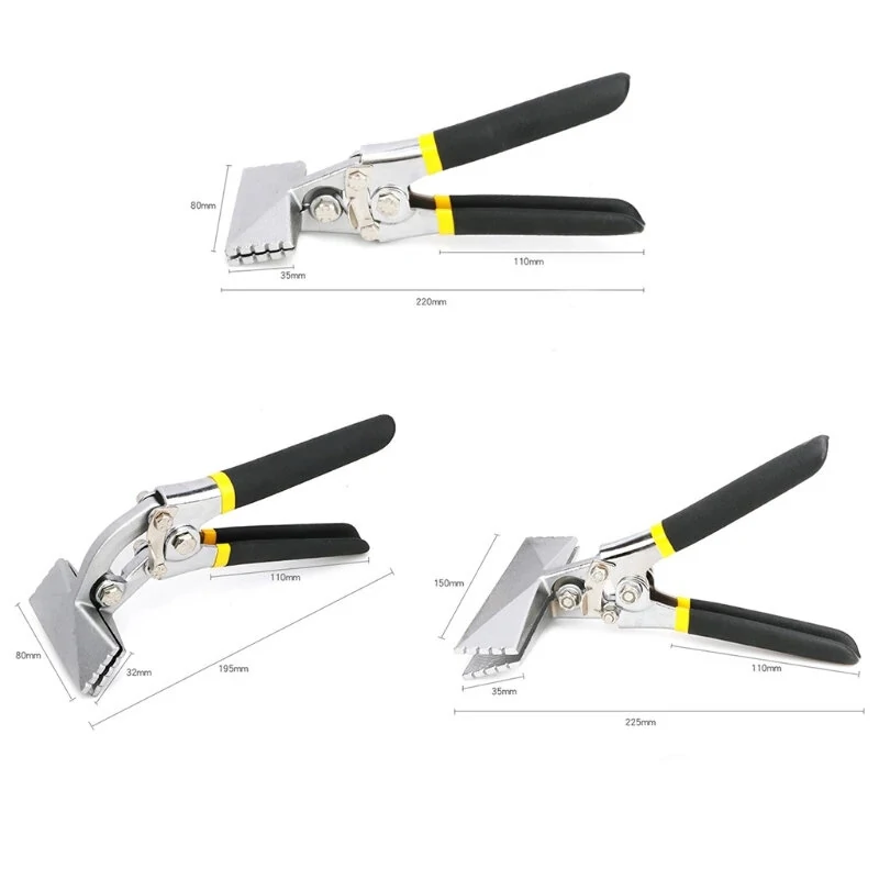 Wide Jaw Sheet Metal Bending Pliers | 80mm & 150mm Straight, 80mm Elbow | Hand Seamer & Welding Tool - Image 5