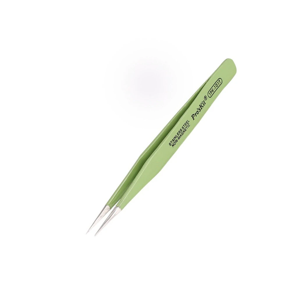 1PK-101T Anti-Static Insulated Tweezers - 120mm Straight Round Tip for Soldering - Image 4