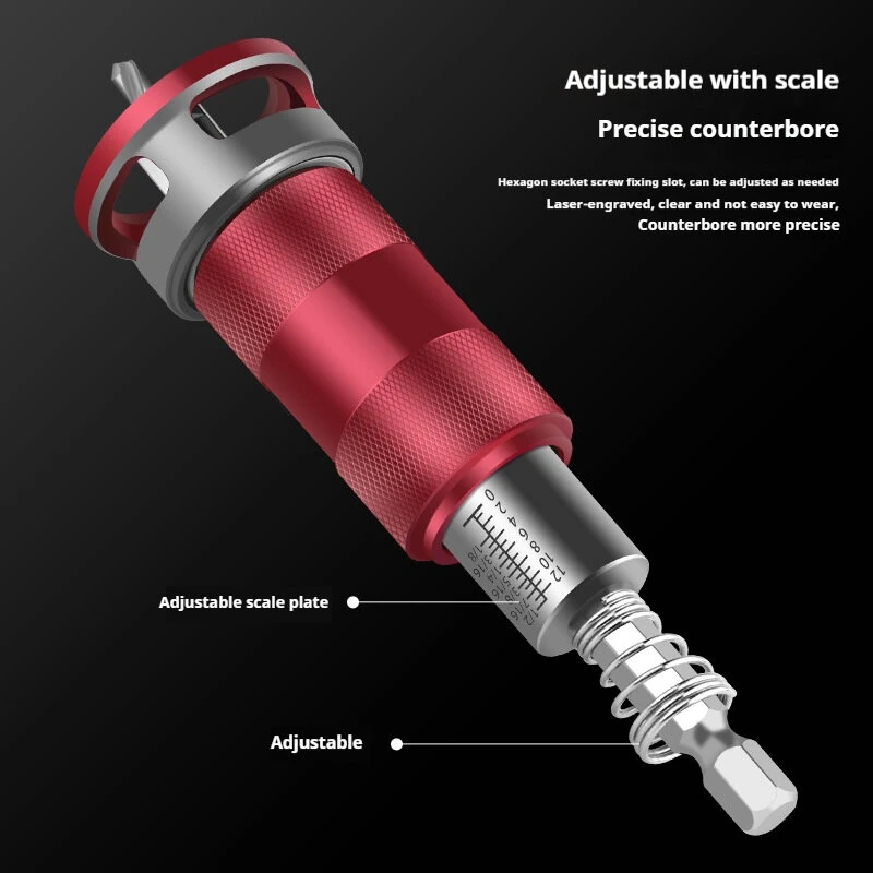Multifunctional Countersink Drill Bits - Adjustable Depth with Limit Ring - 4 Sizes - Image 5