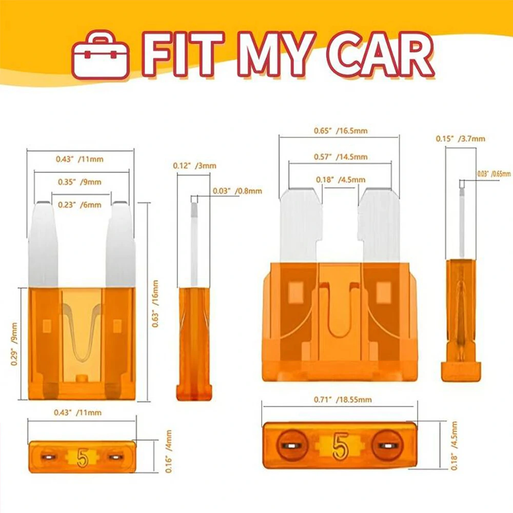 300pcs Auto Blade Fuse Assortment Kit - 5A to 30A for Car & Truck | Mini Size - Image 2