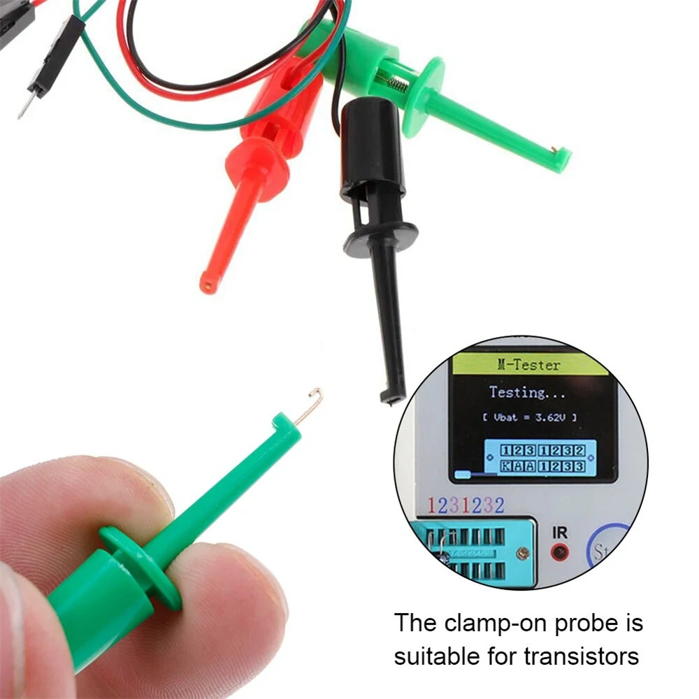 3PCS Hook Test Clip Probes with Male Dupont Cable | 20cm for Transistor & Electronics Repair - Image 3