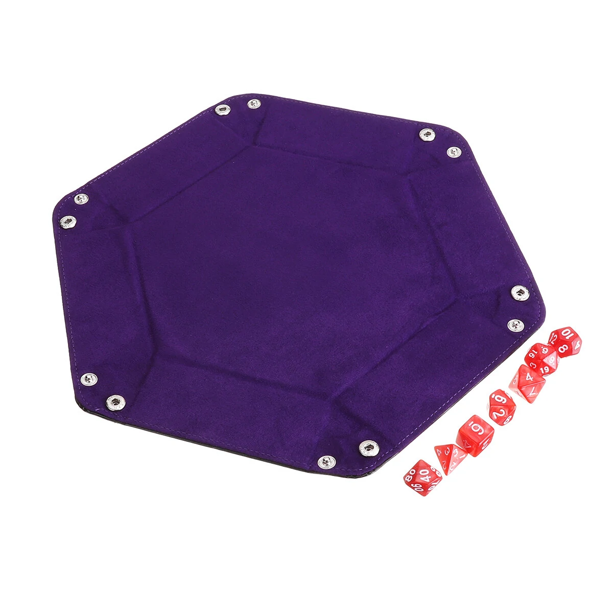 Polyhedral Dice Set Holder - Purple PU Leather Tray for RPG Dice | EDC - Image 5
