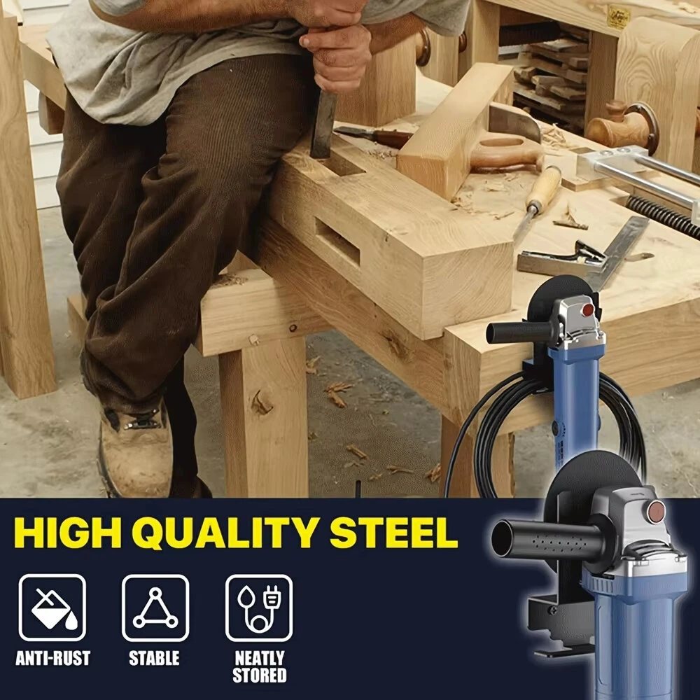 Angle Grinder Holder & Stand - Wall Mount Bracket for 5-Inch Grinder Storage - Image 4