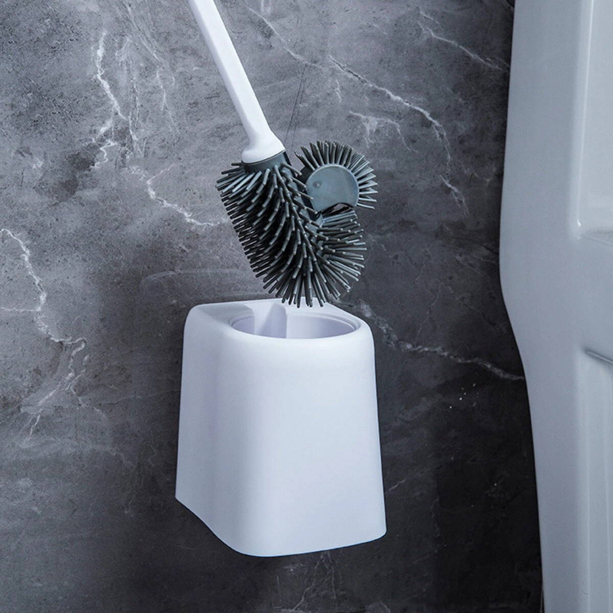 Toilet Brush & Holder Set - Wall-Mounted Bathroom Cleaning Kit - Image 3