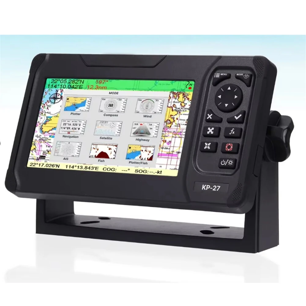 KP-27 7 Inch Marine GPS Chart Plotter - 1000 Nit High Brightness Display | GPS Beidou Galileo Glonass | Compatible Navionics C-Map - Image 3