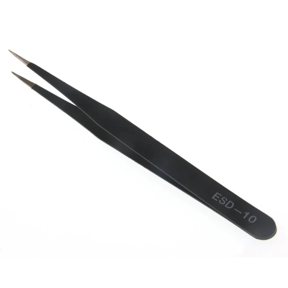 6PCS ESD10-15MM Stainless Steel Tweezers | Curved & Straight Repair Tools - Image 4